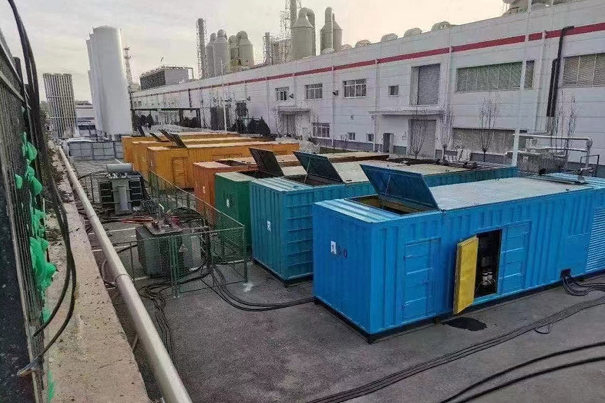 翁田镇发电机租赁施工现场